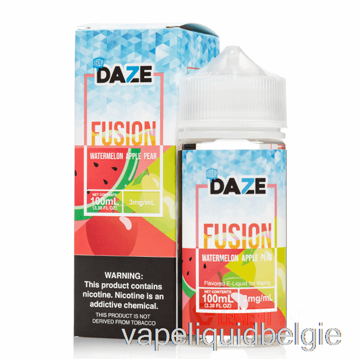 Vape België Ijswatermeloen Appel Peer - 7 Daze Fusion - 100ml 3mg